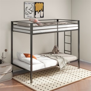 Alevera Twin/Twin Bunk Bed with Ladder in Matte Black Finish by Coaster - 460361BLK