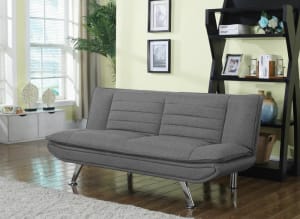 Julian Upholstered Futon Sofa Bed in Grey Fabric by Coaster - 503966