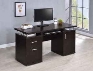 Computer Desk in Cappuccino Finish by Coaster - 800107