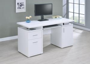 Computer Desk in White Finish by Coaster - 800108