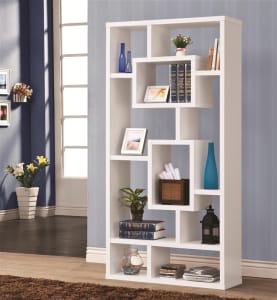 Wall Unit Bookcase in White Finish by Coaster - 800157