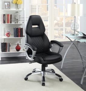 Black Leatherette Adjustable Height Office Chair by Coaster - 801296