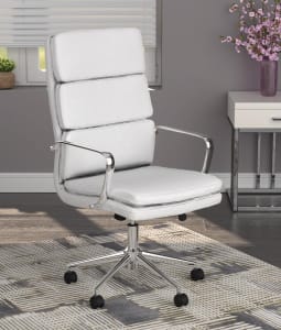 White Leatherette Adjustable Height Office Chair by Coaster - 801746