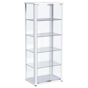 Aero 5-Shelf Display Curio Cabinet w/LED Lighting in White Finish by Coaster - COA-950399