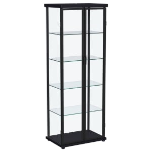 Aero 4-Shelf Display Curio Cabinet w/LED Lighting in Black Finish by Coaster - COA-950400