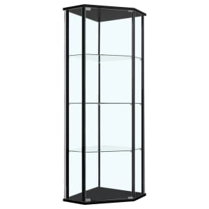 Zenobia 4-Shelf Curio Cabinet Display Case in Black Finish by Coaster - COA-953234