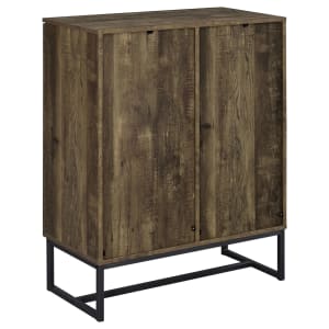 Carolyn 2-Door Wood Accent Cabinet in Rustic Oak and Gunmetal Finish by Coaster - COA-959639