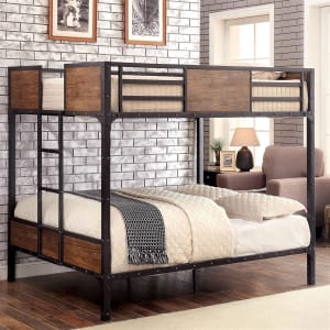 Clapton Full/Full Bunk Bed in Black Finish by Furniture of America - FOA-CM-BK029FF