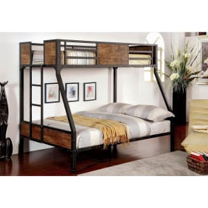 Clapton Twin/Full Bunk Bed in Black Finish by Furniture of America - FOA-CM-BK029TF