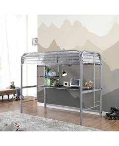 Opal Twin Loft Bed in Silver Finish by Furniture of America - FOA-CM-BK938SV