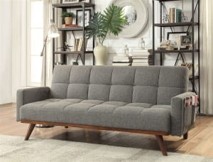 Nettie Futon Sofa in Gray Finish by Furniture of America - FOA-CM2605