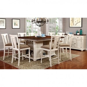 Sabrina 7 Piece Counter Height Dining Set by Furniture of America - FOA-CM3199WC-PT-C