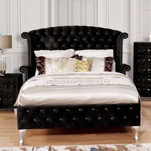 Alzire Bed in Black Finish by Furniture of America - FOA-CM7150BK-B