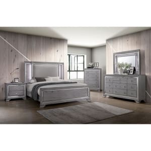 Alanis 6 Piece Bedroom Set in Light Gray Finish by Furniture of America - FOA-CM7579