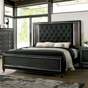 Demetria Bed in Metallic Gray Finish by Furniture of America - FOA-CM7584-B