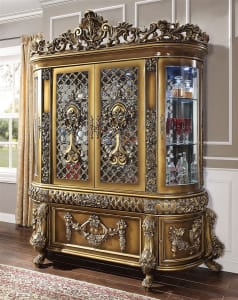 Monarch China Cabinet in Perfect Brown Finish by Homey Design - HD-1802-CB