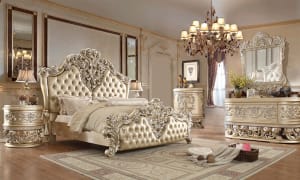 European Carved and Tufted 6 Piece Bedroom Set by Homey Design - HD-8022