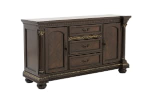 Russian Hill Traditional Server with Storage Cabinets in Cherry Finish by Home Elegance - HEL-1808-55