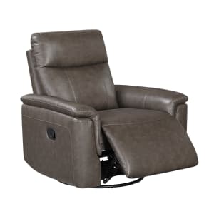 Hadley Swivel Glider Reclining Chair in Dark Brown Leather by Home
