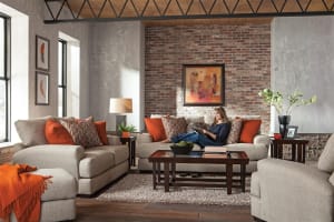 Ava 2 Piece Set with USB Port in Cashew Fabric by Jackson Furniture - 4498-USB-C