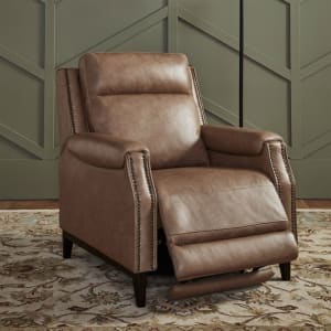 Torretta 2 Piece Power Lay Flat Reclining Set in Putty Leather by