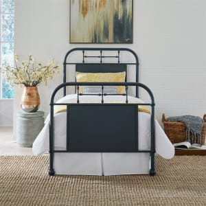 Vintage Series Twin Metal Bed in Antique Navy Finish by Liberty Furniture - LIB-179-BR11HFR-N