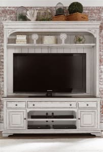 Magnolia Manor 2 Piece Entertainment Center in Antique White Finish by Liberty Furniture - 244-ENTW-2