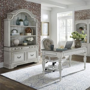 Magnolia Manor 3 Piece Home Office Set in Antique White Finish by Liberty Furniture - 244-HO-3DH