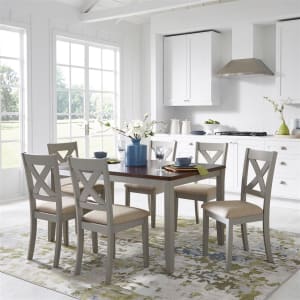 Thornton 7 Piece Dining Set in Gray Finish with Russet Tops by Liberty Furniture - 264-CD-7RLS