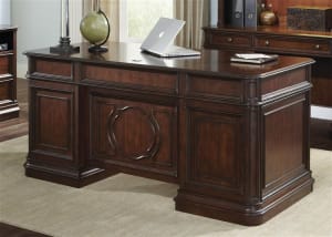 Brayton Manor Jr Executive Desk in Cognac Finish by Liberty Furniture - 273-HOJ-JED