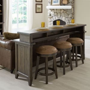 Paradise Valley 4 Piece Console Bar Table Set in Saddle Brown Finish by Liberty Furniture - LIB-297-OT-4PCS