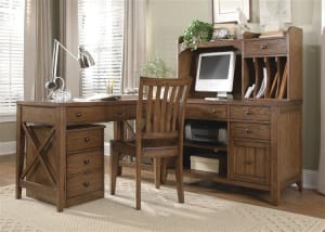 Hearthstone 4 Piece Home Office in Rustic Oak Finish by Liberty Furniture - 382-HO