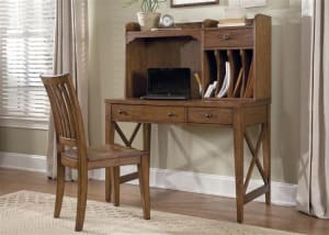 Hearthstone 2 Piece Home Office in Rustic Oak Finish by Liberty Furniture - 382-HO-CDS