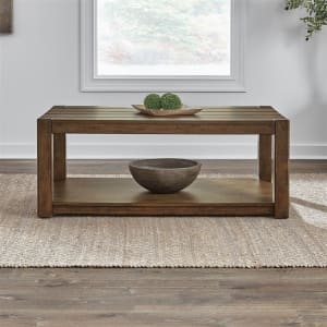 Broadmore 3 Piece Rectangular Cocktail Table Set in Cobblestone Brown Finish by Liberty Furniture - LIB-449-OT1010-449-OT1021