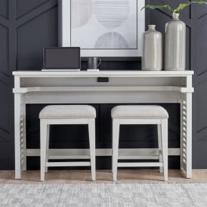 Berkley Square 3 Piece Console Bar Table Set in Linen and Khaki Finish by Liberty Furniture - LIB-465-OT-A3PCS