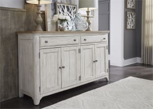 Farmhouse Reimagined Server in Antique White Finish with Chestnut Tops by Liberty Furniture - 652-SR6838