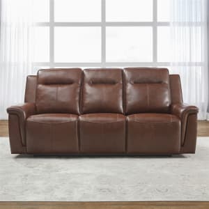 Wembley Lay Flat Reclining Sofa in Walnut Leather by