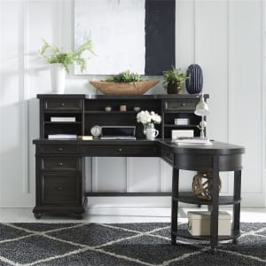 Harvest Home L Shaped Desk with Hutch in Chalkboard Finish by Liberty Furniture - 879-HO-LSD