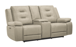 Caldwell Power Reclining Console Loveseat in Tahoe Fog Fabric by Parker House - MCAL#822PH-TAFG