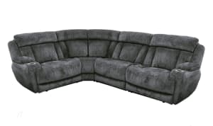 Dalton 4 Piece Power Reclining Sectional in Lucky Charcoal Fabric by Parker House - MDAL-LCH-4