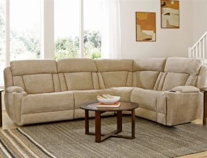 Dalton 4 Piece Power Reclining Sectional in Lucky Fawn Fabric by Parker House - MDAL-LFA-4