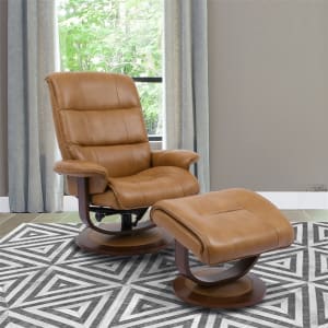 Knight Swivel Recliner with Ottoman in Butterscotch Leather by Parker House - MKNI-212S-BUT