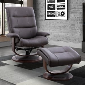 Knight Swivel Recliner with Ottoman in Chocolate Fabric by Parker House - MKNI#212S-CHO