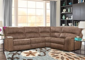 Polaris 4 Piece Power Reclining Sectional with Power Headrests and USB Ports in Kahlua Fabric by Parker House - MPOL-KA-4