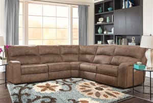 Polaris 5 Piece Power Reclining Sectional with Power Headrests and USB Ports in Kahlua Fabric by Parker House - MPOL-KA-5