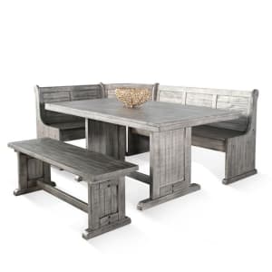 Alpine Grey 4 Piece Breakfast Nook Dining Room Set in Alpine Grey Finish by Sunny Designs - SD-0113AG