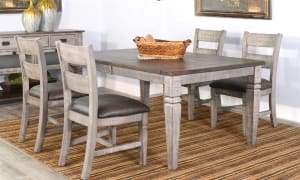 Pasadena 4 Piece Breakfast Nook Dining Room Set in Marble White and Buckskin by Sunny Designs - SD-0113MB