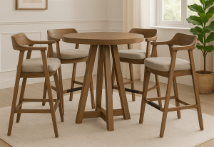 Mia 5 Piece Bar Table Dining Room Set in Cinder Finish by Sunny Designs - SD-1211CD-1527CD-30