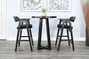 Mia 5 Piece Pub Table Dining Room Set in Umbra Black by Sunny Designs - SD-1211UM-1527UM-30