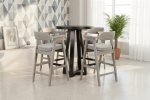 Mia 5 Piece Bar Table Dining Room Set in Umbra Black and Wheat Finish by Sunny Designs - SD-1211UM-1527WE-30